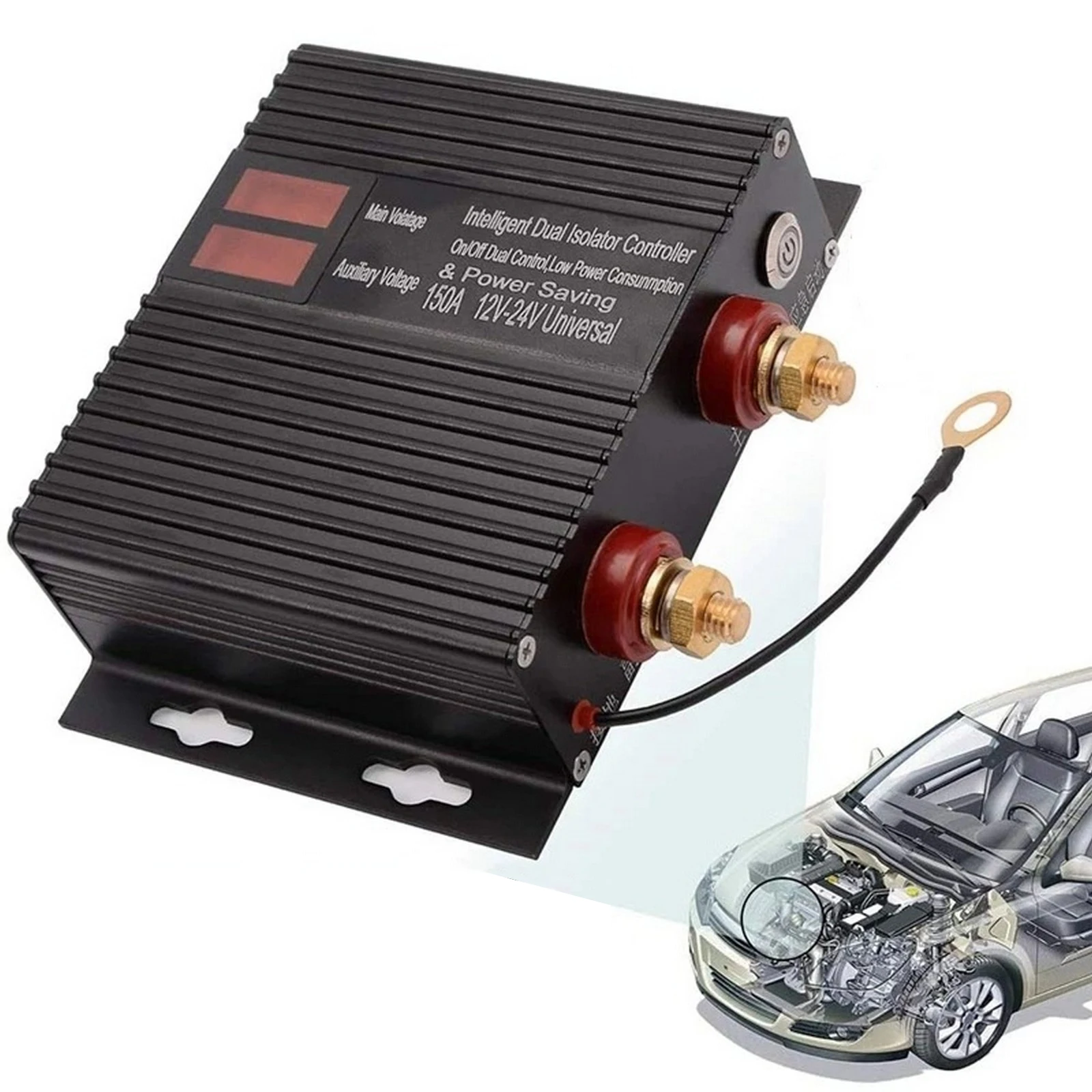 

150 Amp Dual Battery Smart Isolator Universal 12V/24V Voltage Sensitive Relay for ATV UTV RV Tru Car Repair Tools