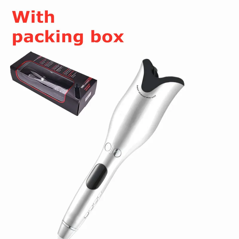 white with box Air Spin N Curl автоматические вращающиеся пляжные волны бигуди для укладки волос роликовые керамические отрицательные ионные парикмахерские щипцы для завивки волос - Цвет: white with box