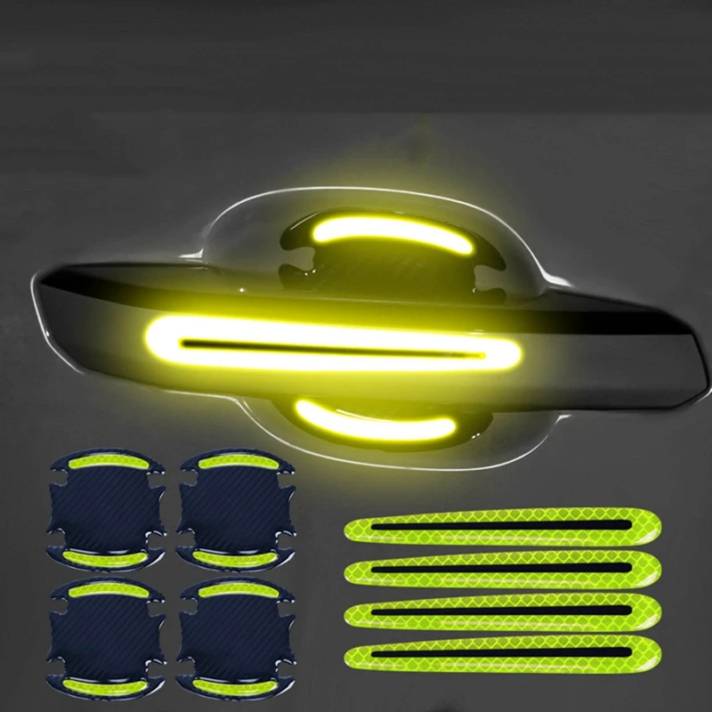 

Car Safety Warning Reflective Sticker Door Bowl Sticker-Door Bowl + Handle 8 Piece Set Diamond Blue 5 Colors 2021 New Hot