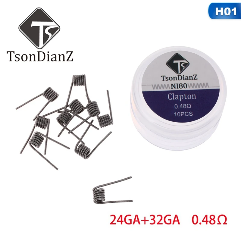 

XFKM 50/100 Pcs High Density Pre-built NI80 Premade Frameclapton Coil 3 Cores DIY Coil Heating Alien Clapton Coil Wire For Rda