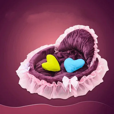 Sweet Lace Princess Dog Bed Cat Nest Puppy Soft Puppy Teddy Pet Bed Suitable for Small and Medium Dogs and Cats Sofa Kennel