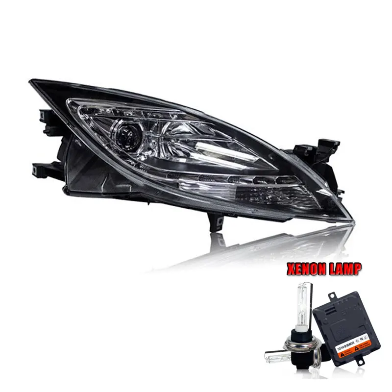 Xenon 2 шт. светодиодный фары для Mazda 6 Atenza 2009-2013 светодиодный автомобильный фонарь ангельские глазки ксенон HID комплект Противотуманные фары светодиодный дневные ходовые огни - Цвет: Xenon