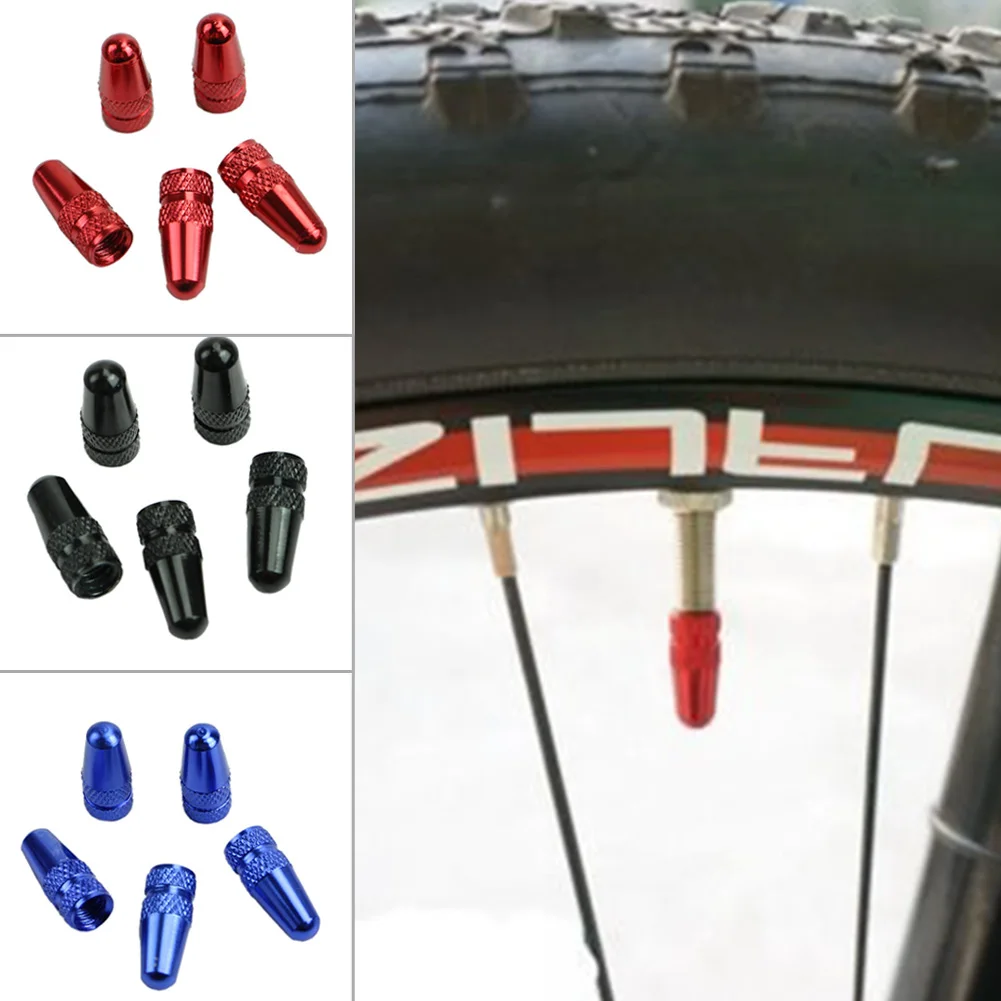 

5pcs Aluminum Alloy Small France Type Dustproof Universal Bicycle Cycling Tire Accessories Car Cap