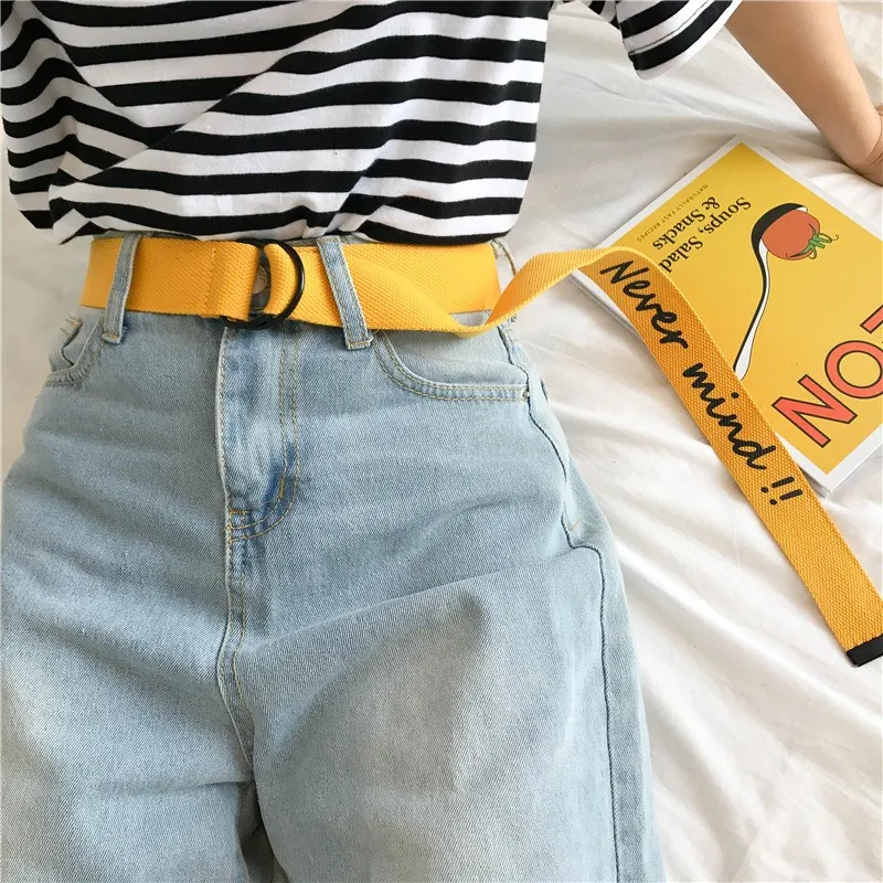 Женский ремень с двойной пряжкой нейлоновый тканевый для мужчин и женщин широкий