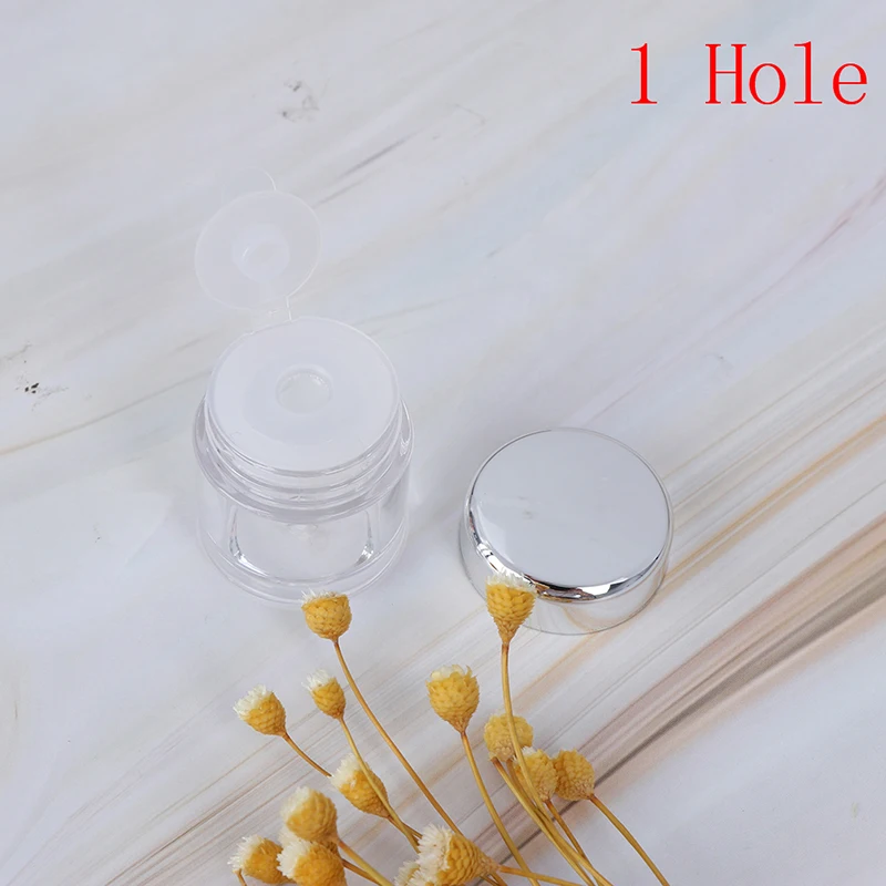 

5ml Plastic Empty Loose Powder Pot With Sieve Cosmetic Makeup Jar Container Handheld Portable Sifter With Black Cap New
