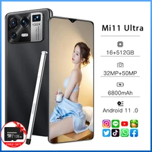 Smartphone Mi11 Ultra, Version globale, 16 go 512 go, 6800mAh, 5G, écran 6.7 pouces, caméra HD 32 + 50MP, 10 cœurs, réseau Android, téléphone portable déverrouillé  (1)