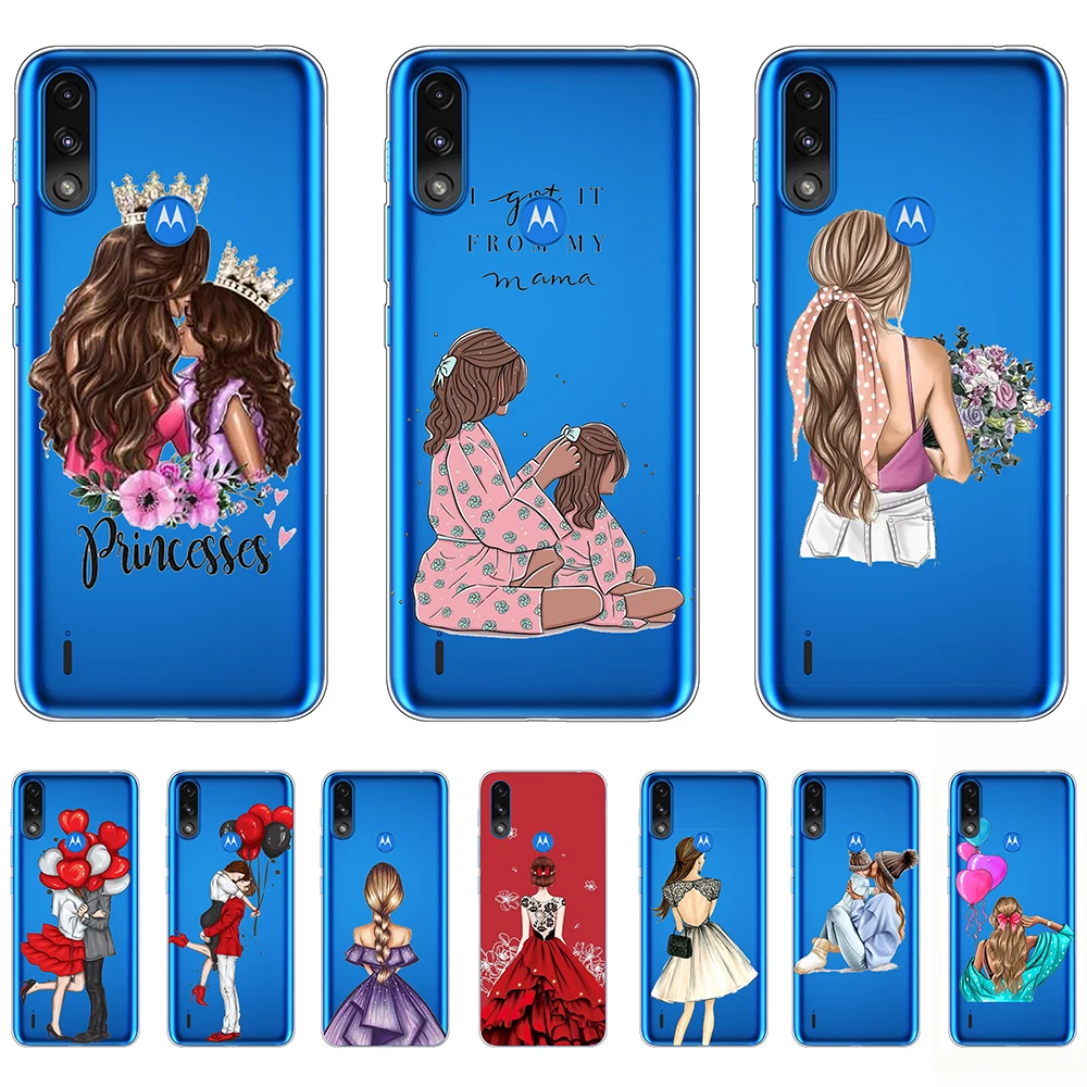 

Case for Motorola Moto E7 Power Women's Silicon TPU Shell Back Cover Anti Fall Dirt Resistant Soft Shockproof Half-wrapped Case