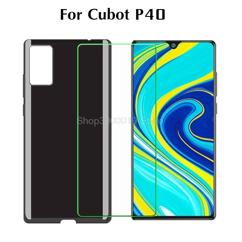 Мягкий черный чехол ТПУ для Cubot P40 силиконовый 6 2 дюйма задняя крышка + Cristal Templado