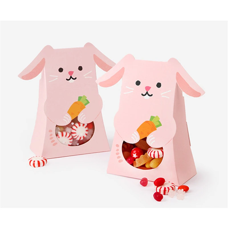 5 шт./лот коробка для конфет с милым кроликом из мультфильма подарочные пакеты