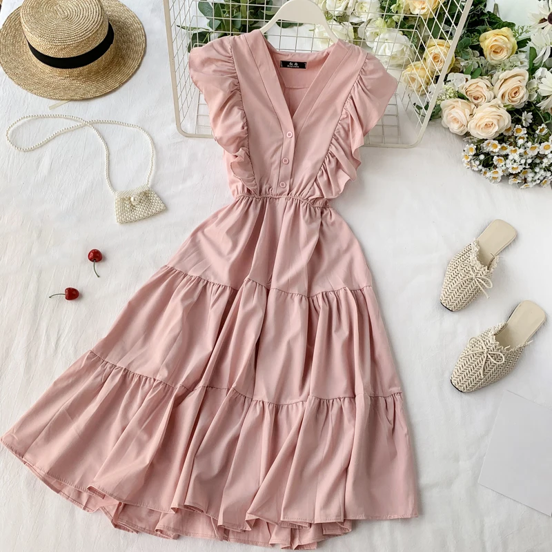 Женское винтажное однотонное платье трапеция женское вечернее на бретелях с