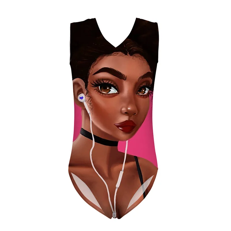 HYCOOL новинка афро черный красивый для девочек прослушивания музыки купальный