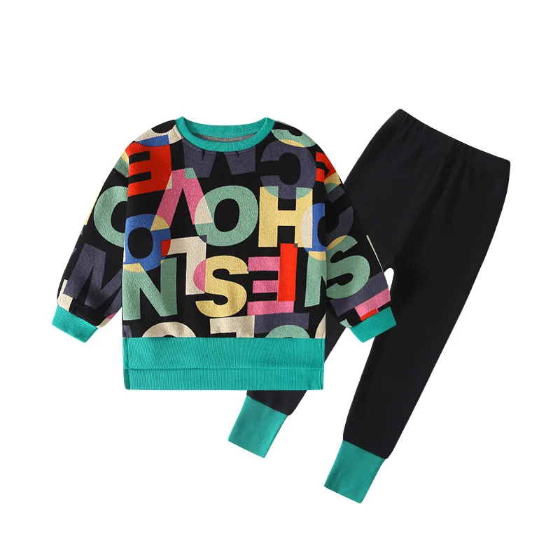 

Printing Spring Autumn Girls Clothing SuitsSweatshirts Leggings Pullover Kids Cotton Outwear High Quality Two Piece