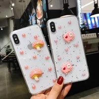 tfshining cute 3d sheep love heart pearl phone case for iphone 11 6s 6 7 8 plus x xr xs max 11 pro max glitter star case cover