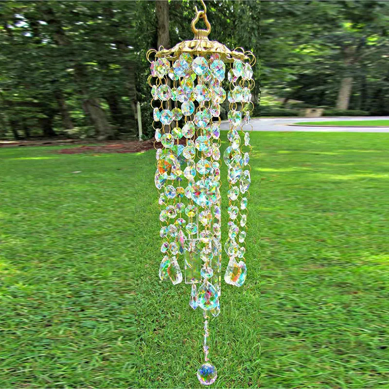 

Wind Chime For Home Room Decoration Colorful Crystal Maple Windchimes Outdoor Garden Backyard Patio Lawn Decor For Home Decor