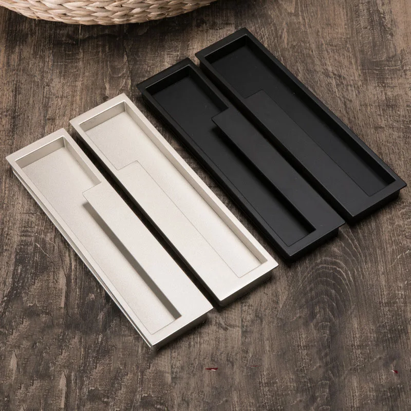 Zinc Alloy Cabinet Handles Hidden Furniture handle Invisible Drawer Pulls Gold Black Gray Door handles | Обустройство дома