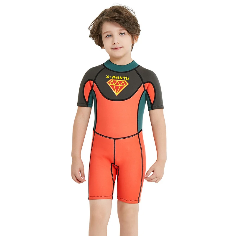 

Childen Wetsuits 2.5mm Neoprene Elastic Swimming Surfing Spearfishing Suit Wetsuit Boys Swimsuit Equipent Diving equipment 2020