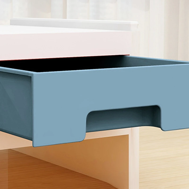

Desktop Computer Keyboard Lockers 2 Layers Monitor Stand Computer Monitor Riser Desk Organizers with Drawers(Blue)