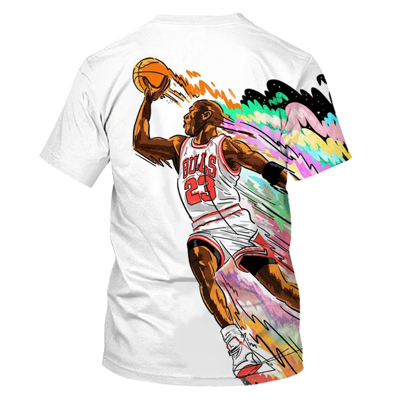 

2021 summer T-shirt men's basketball star 3D printing fashion men's and women's T-shirt soft texture casual fashion men's clothi