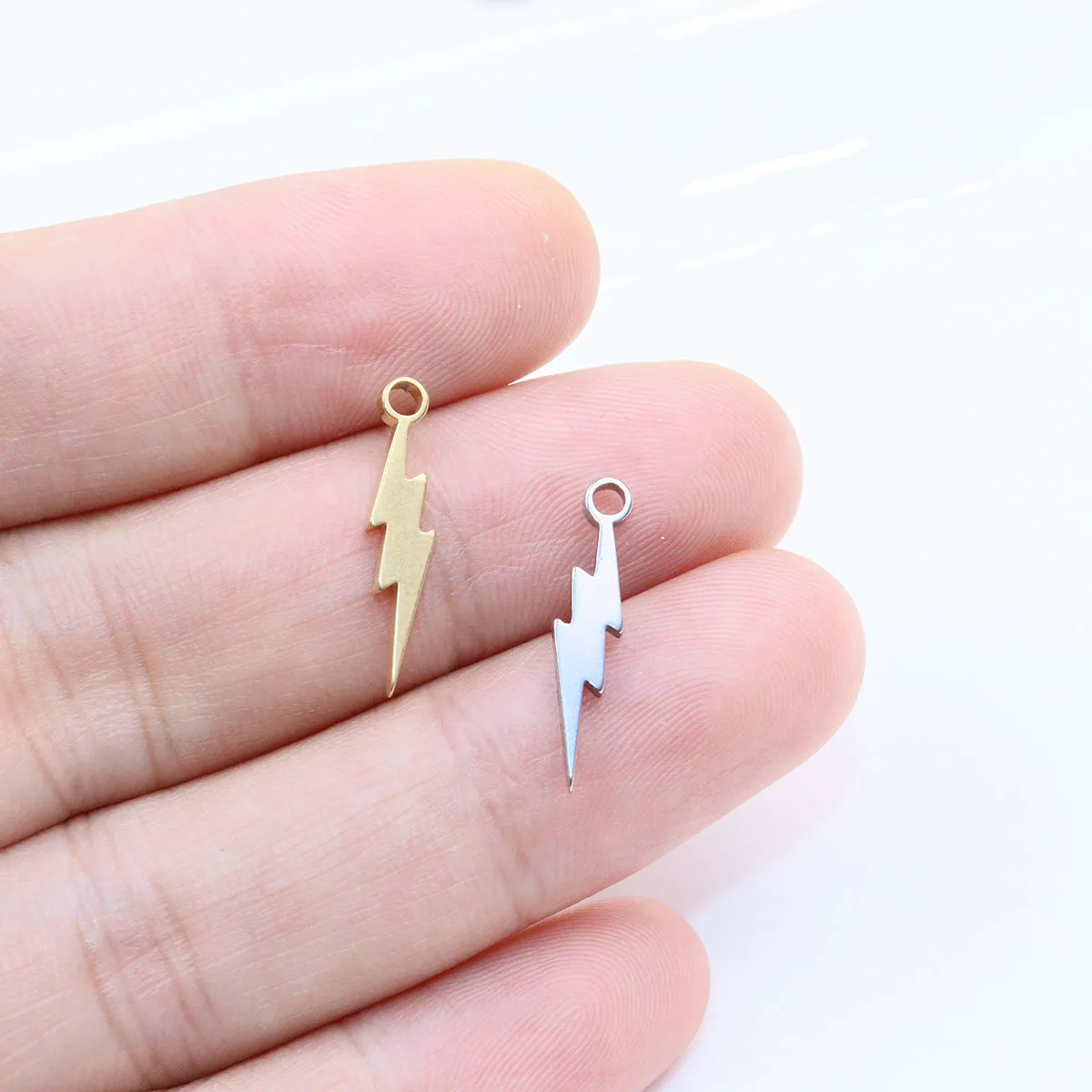 10 шт. 18*4 мм, оптовая продажа, подвеска из нержавеющей стали с мини молнией, ожерелье, серьги, браслеты, бесцветные, 2 цвета