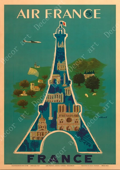 Европа Путешествия во Францию Париж холст живопись винтажные настенные картины