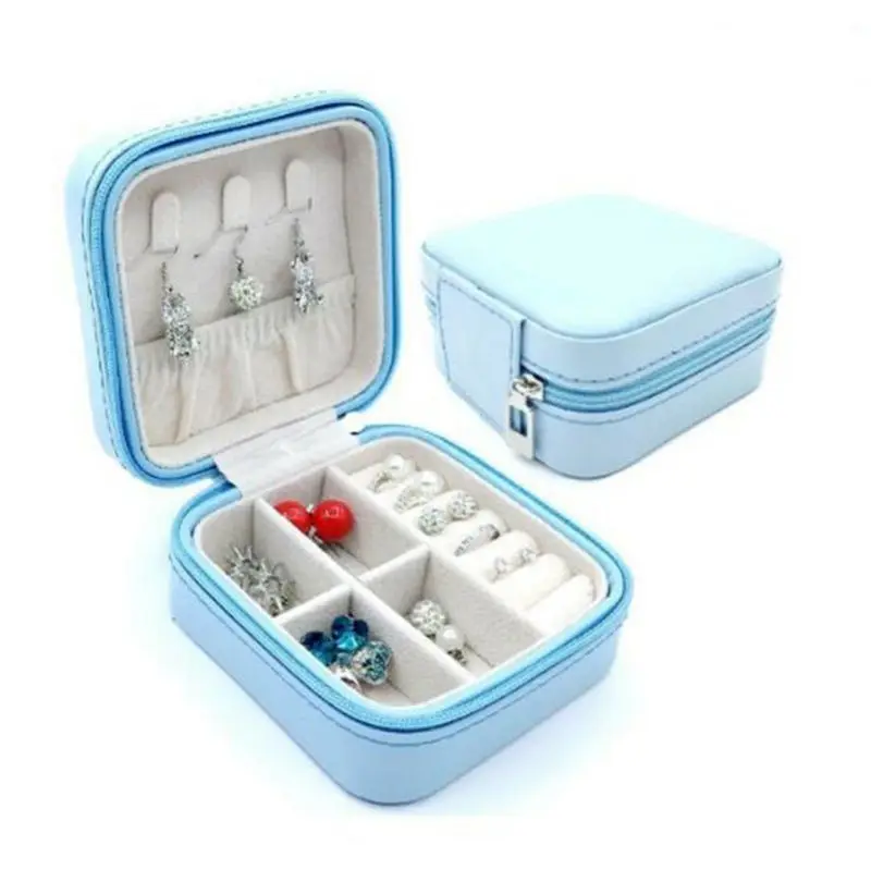 Дорожный футляр для хранения ювелирных изделий однотонная коробка из