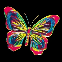 butterfly noctilucence animal patch colour printing iron on patches for clothing diy transfer printing luminous clothes stickers