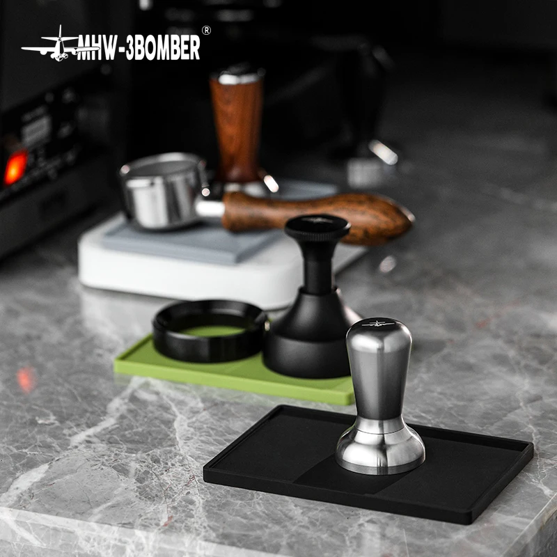Barista-esterilla antideslizante para caf&eacute;, Espresso, Latte, soporte para bol&iacute;grafo, almohadilla de caf&eacute;, molido de caf&eacute;, de 51 esterilla de silicona suave/53/58MM-4