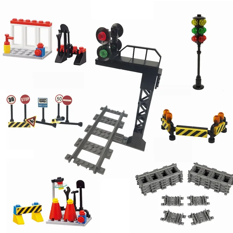 Трек поезда с блокировкой города инструмент для строительства одним светильник