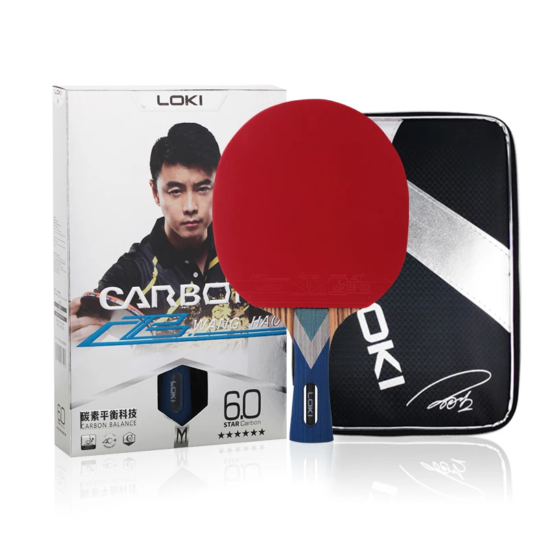 6 Star Customized Carbon Table Tennis Racket Professional Training Ping Pong Paddle With Carrying Bag