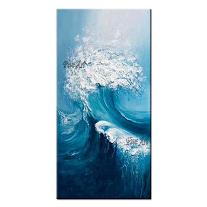 

Heavily Thick Acrylic Texture Abstract Sea Wave Oil Painting 100% Hand-painted Latest Design Wall Decoration Canvas Art For Home
