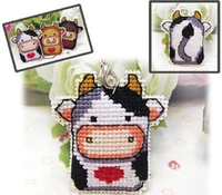 egyptian cotton double sided embroidery cartoon black and white calf cute simple pendant cross stitch set