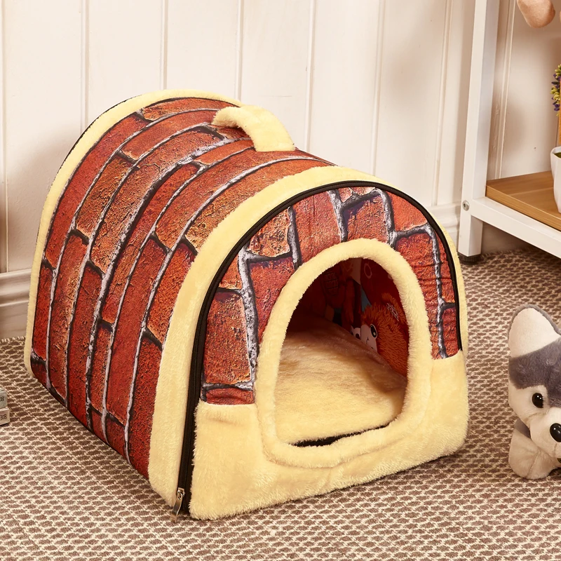 Hand-held dog kennel cat can be demolished and washed house four seasons general winter warm summer pet | Дом и сад