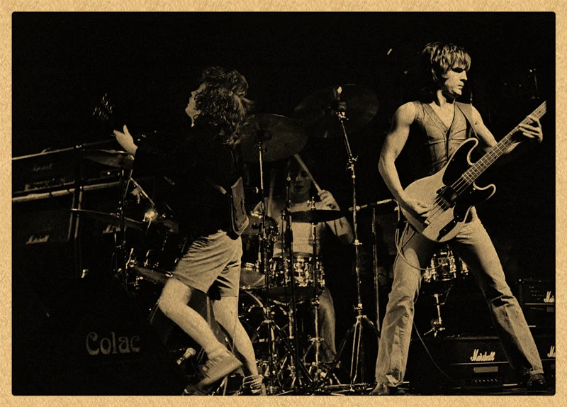 

Room Decoration ROCK Classic Poster Retro Kraft Paper Poster Cafe Western Restaurant Decoration Painting Wall Sticker