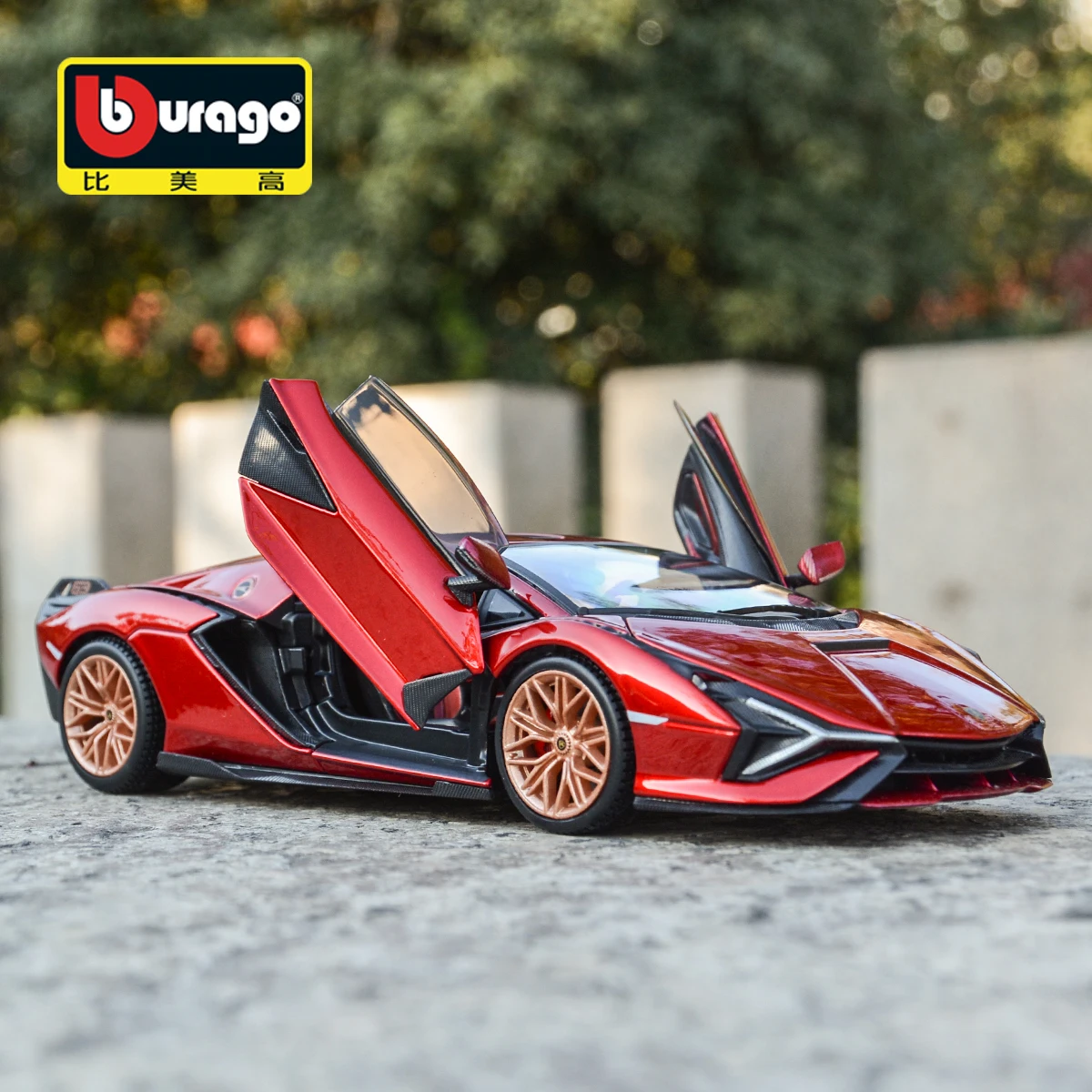 Bburago 1:24 Lamborghini Sian FKP 37 красный спортивный автомобиль статический литой
