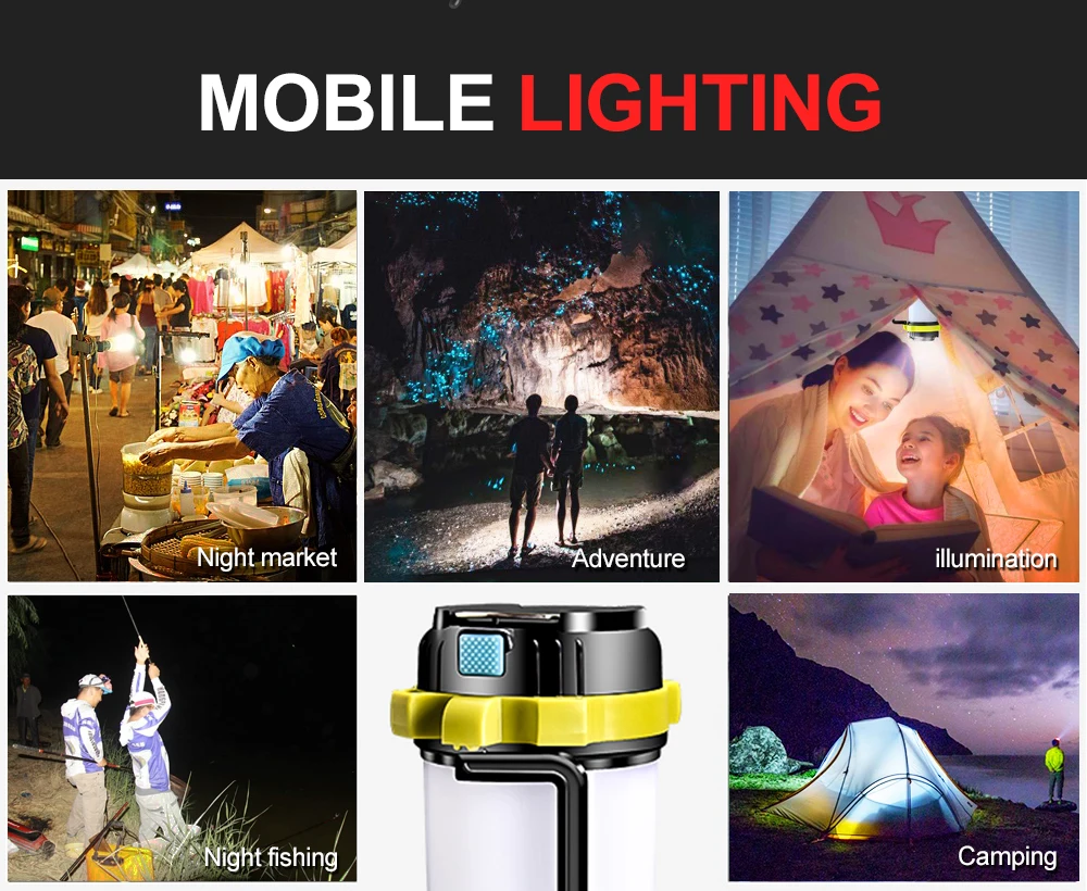 Super Bright LED Flashlight Barbecue light Portable Spotlight searchlight USB Rechargeable torch led working light camping light
