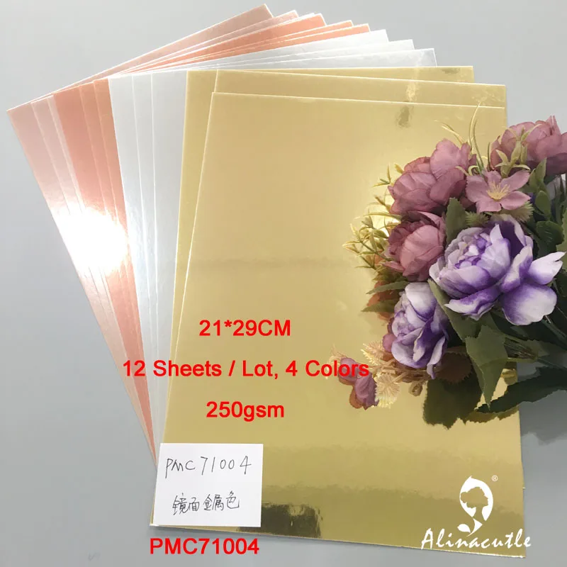 12 шт. картонная бумажная карта в наличии цветные оттенки зеркальная доска A4 250gsm