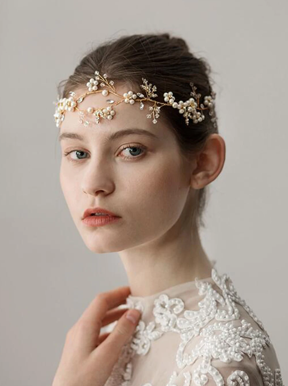 Серебряный и золотой свадебный венок для волос Кристальный цветок/украшение на