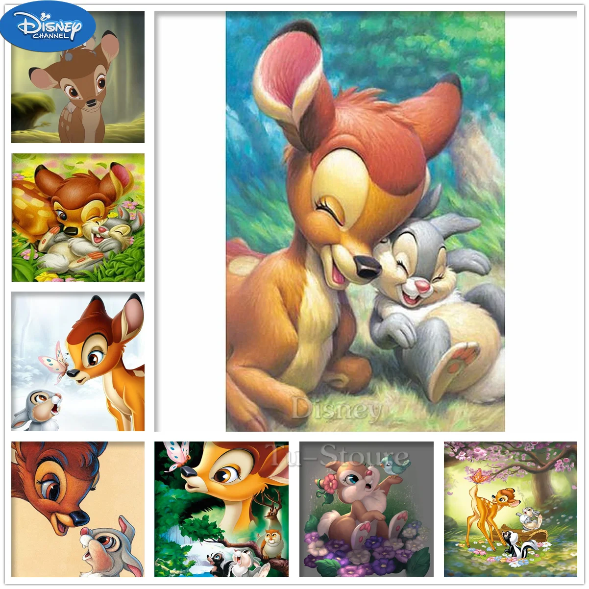 

5D Diamond Painting Mosaic Kit Fawn Bambi Rabbit Cartoon Disney Animal Embroidery DIY Full Square Round Christmas Home Decor