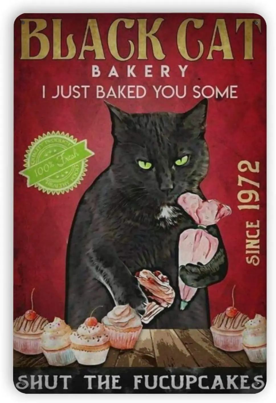 

Woollywonder Knits Cat Bakery I Just Baked You Some Metal Sign Retro Wall Decor Wall Art Decoration Plaque for Home Kitchen Bar
