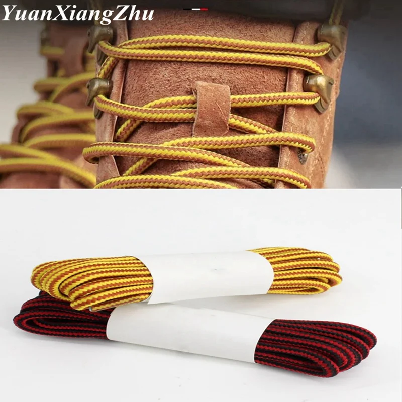 1 Pair 18 Colors Striped Double Color Shoe laces Round Outdoor Sneakers Shoelaces Cotton Boots Shoelace 70CM 90CM 120CM 150CM