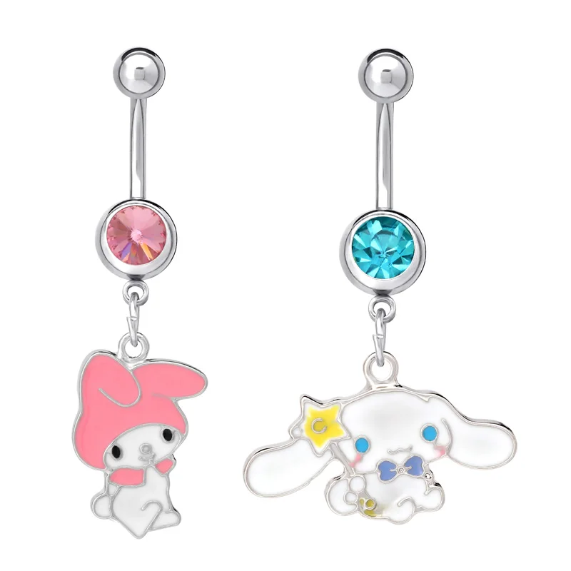 

1Pc Cute Cartoon Piercing Navel Surgical Steel Single Crystal Rhinestone Belly Button Rings Navel Piercing Ombligo Ball Nombril