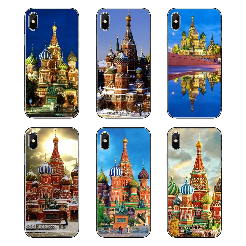 City hdr Moscow Russia Kremlin For iPod Touch iPhone 4 4S 5 5S 5C SE 6 6S 7 8 X XR XS Plus MAX Transparent Soft Shell Covers |