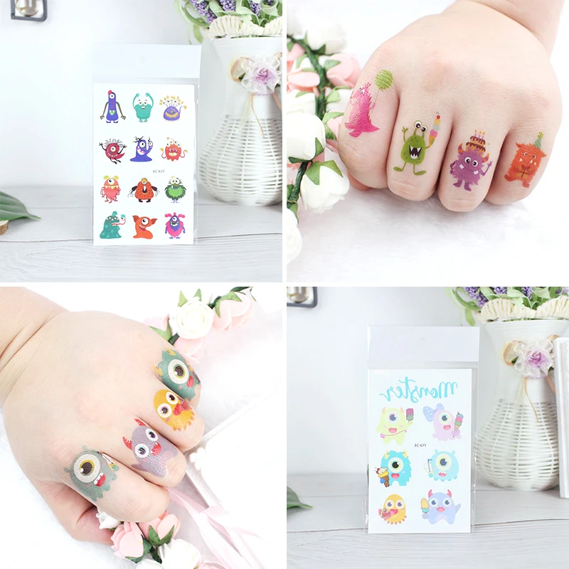 Водонепроницаемые детские наклейки с изображением маленького монстра атмосферы