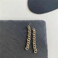 orgin summer high street metal chunky curb chain tassel earrings for women unique design rhinestone dangle earring party jewelry
