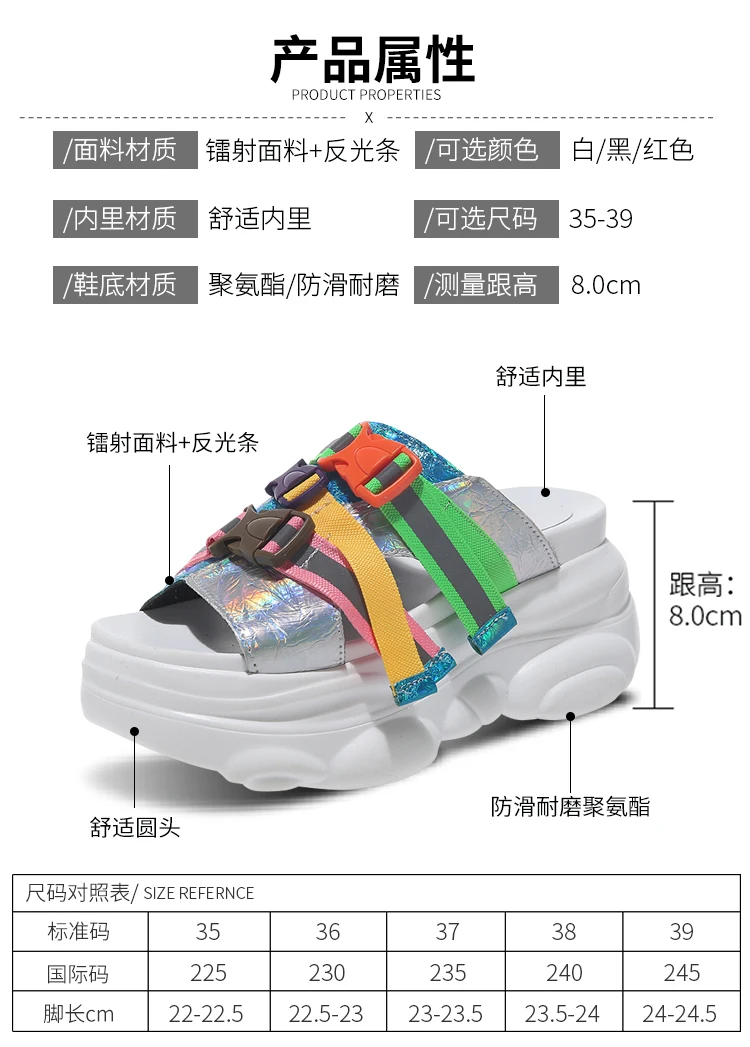 

Internet-Famous Slippers Women's Summer Outdoor Fashion 2021 New European Station All-Match Platform Leisure Sports Sandals