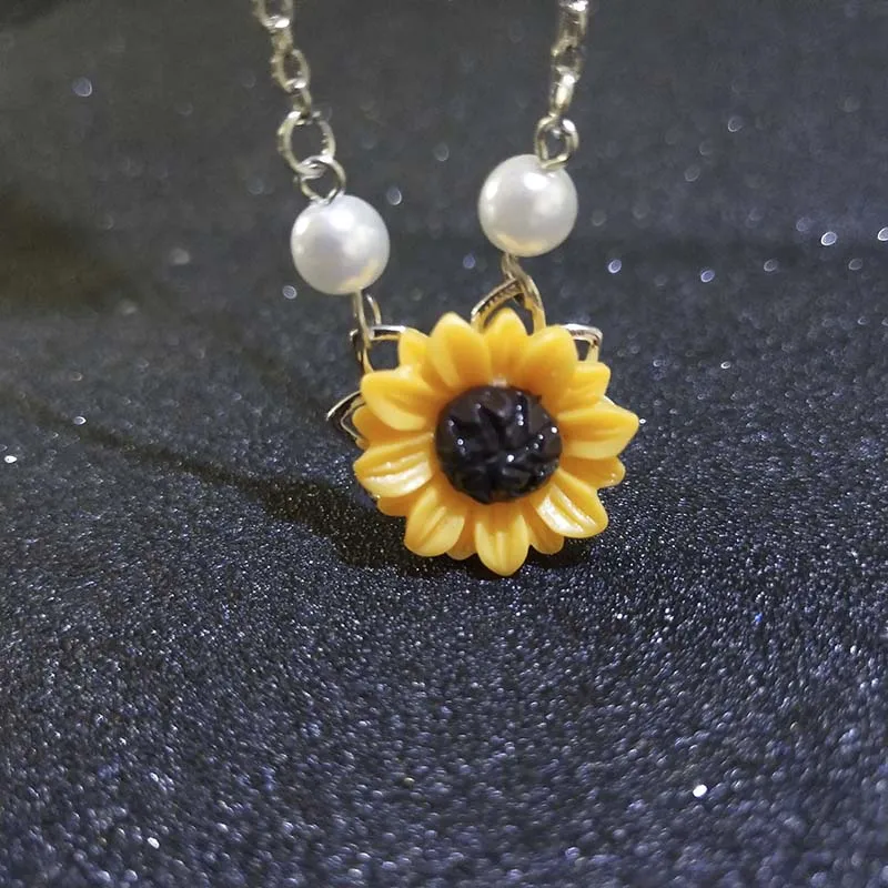 Ожерелье с жемчугом ларгос розовое золото Подсолнухи милые ожерелья для женщин