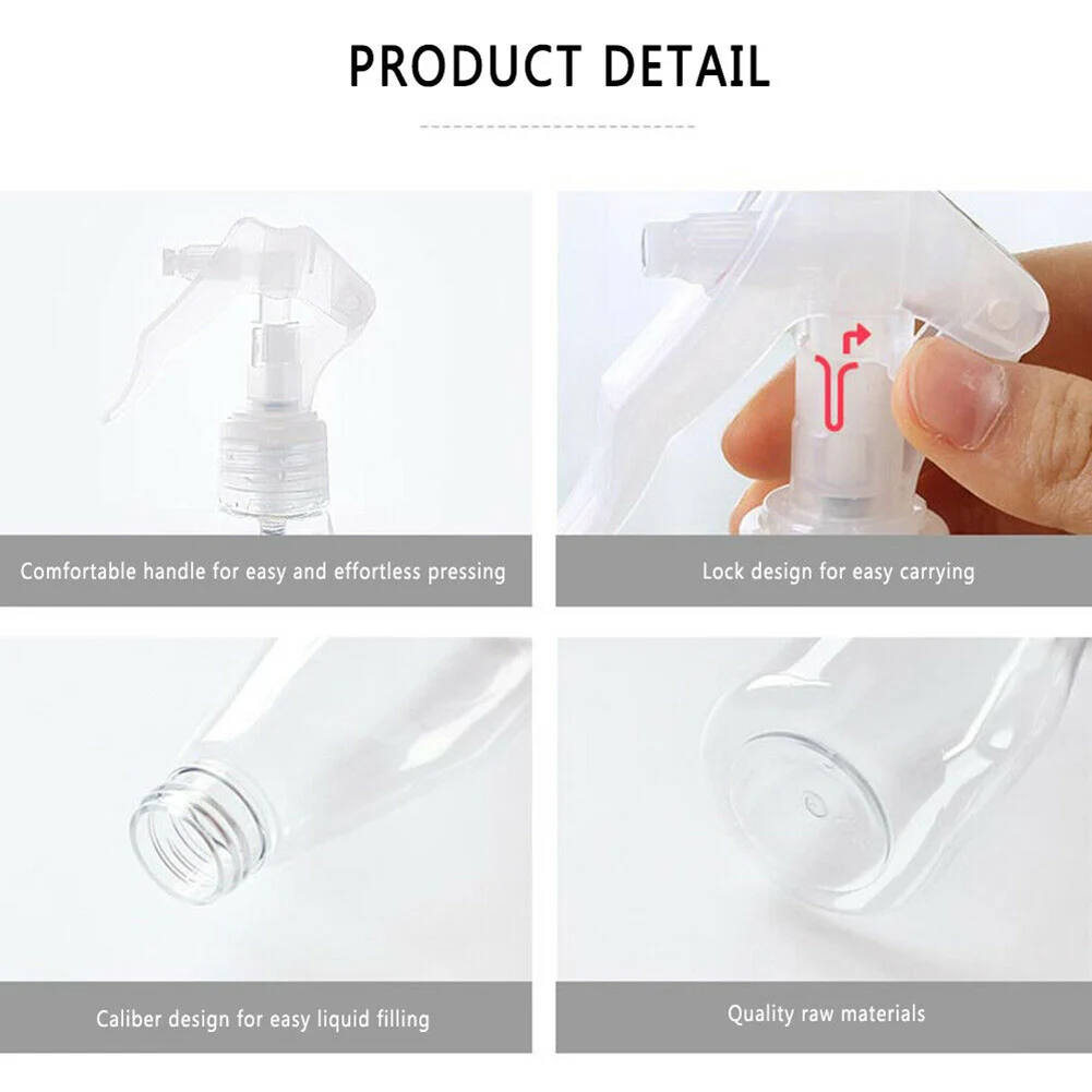 

1/3/5/10pcs Portable Plastic Clear Spray Bottle Cleaning Empty Trigger Home Use 200ml SDF-SHIP