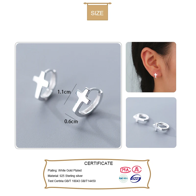 Женские серьги кресты Trustdavis минималистичные готические сережки из