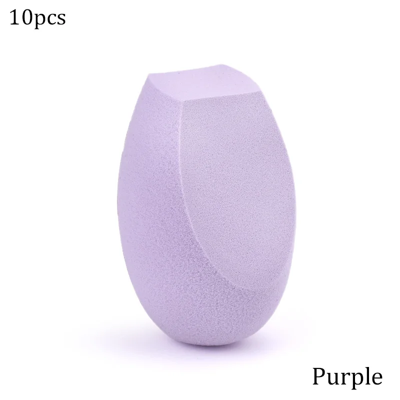 Профессиональный спонж для макияжа, пудра, спонж для макияжа - Цвет: Purple 10pcs