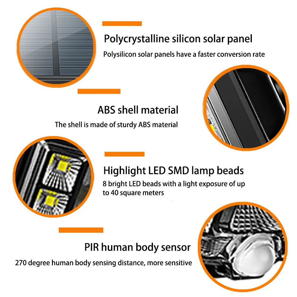 

8 LED Solar Motion Sensor Energy-Saving Water-Proof Adjustable Wall Light Outdoor Waterproof Lamp For Garden Decor Wall Street